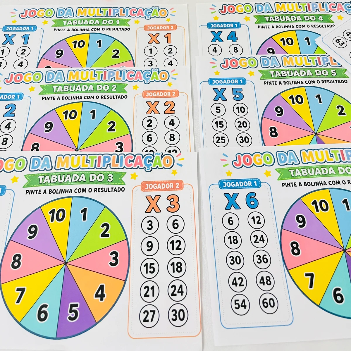 Jogo Roleta da Multiplicação | Tabuada | PDF para Imprimir