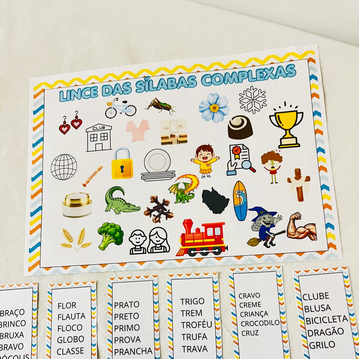 Jogo Lince das Sílabas Complexas | PDF para Imprimir