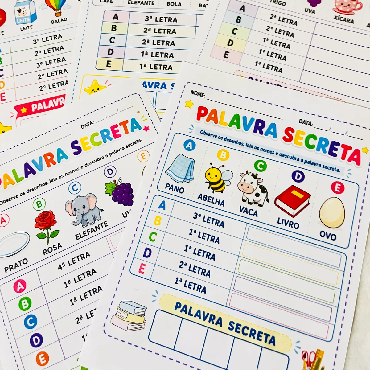Jogo Palavra Secreta | Leitura e Escrita | PDF para Imprimir