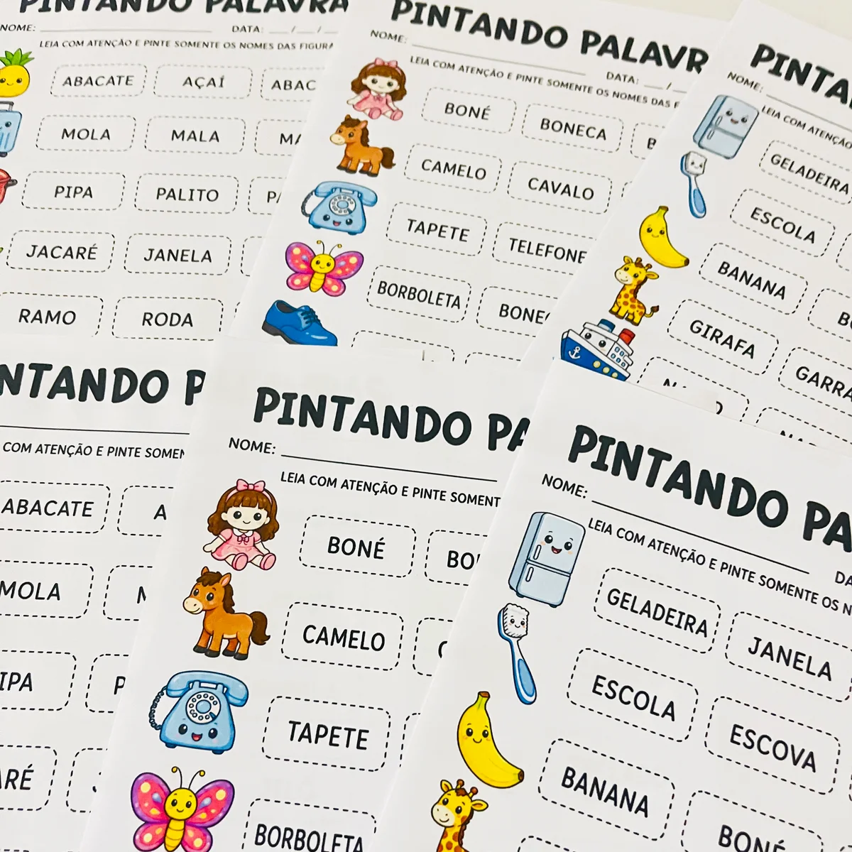 Pintando Palavras | Alfabetização | PDF para Imprimir