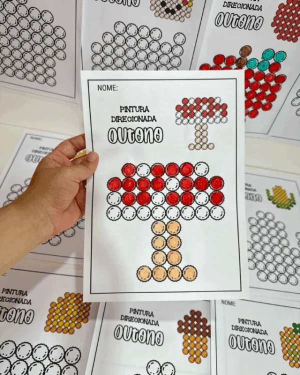 Atividade de Pintura Direcionada – Outono | Educação Infantil | PDF para Imprimir